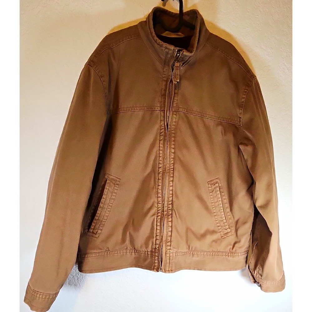 VTG Aéropostale Men's Insulated Brown Canvas Quilted Fleece lined Jacket Sz XL